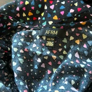 AFRM Black & Multi hearts wrap dress